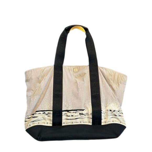 RARE Authentic CHANEL Sports Line High Summer Nylon Leather CC Tote Bag - Picture 2 of 16